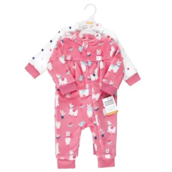 Hudson Baby Infant Girl Plush Jumpsuits, Llama image {1}