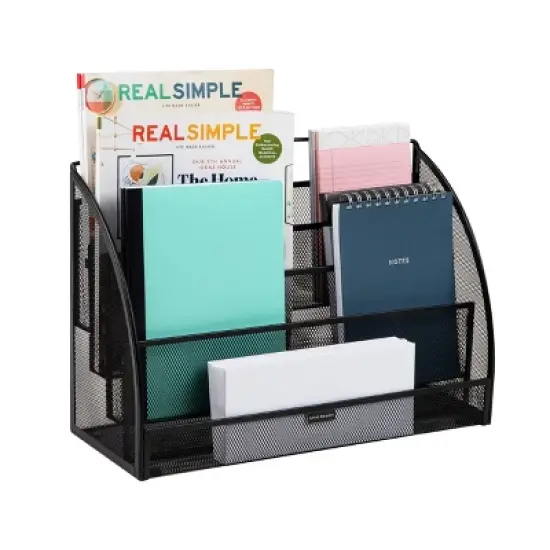 4 Tier Mesh Document Holder Black - Mind Reader: Metal Desk Organizer for Office Supplies & Organization image {2}