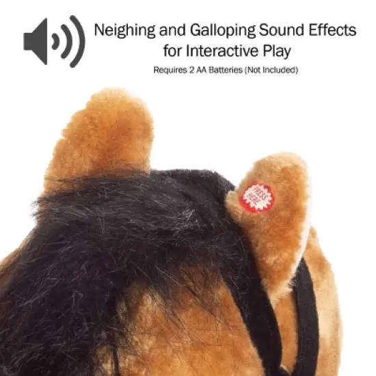 Toy Time Plush Spring Rocking Horse Ride-On, Brown image {2}