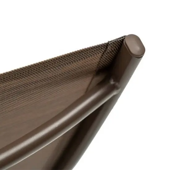 Outdoor Adjustable Chaise Aluminum Lounge Chair Brown - Crestlive Products: Patio Pool Furniture, Water-Resistant image {4}