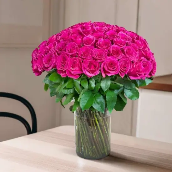 Fresh Cut 100-stem Hot Pink Rose Bouquet image {2}