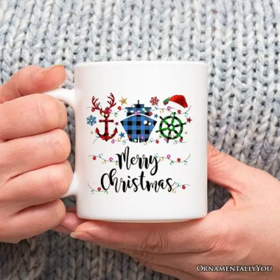 Cruise Vacation Buffalo Plaid Christmas Mug Gift (Non-Custom Only)| OrnamentallyYou image {2}