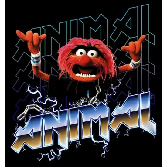 Men's The Muppets Animal Metal  T-Shirt - Black - 3X Big Tall image {1}