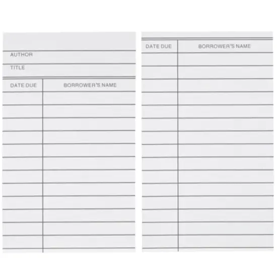 Best Paper Greetings 500 Pack Blank Library Cards for School Book Checkouts, CDs, DVDs, Vinyl Records, Classroom Supplies, White, 3 x 5 In image {5}