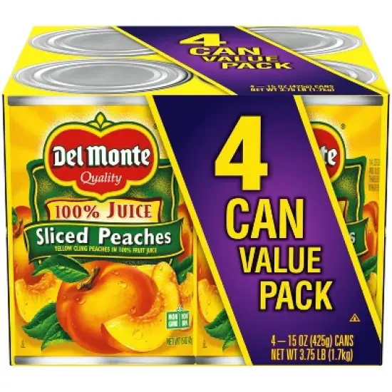 Del Monte Sliced Peaches in 100% Juice - 60oz / 4pk image {3}