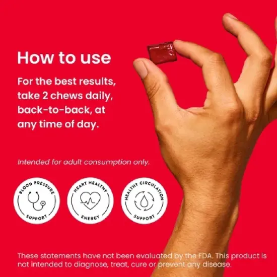 SuperBeets Heart Chews Advanced with CoQ10 - Acai Berry - 60ct image {7}