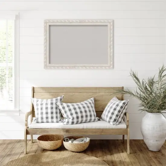 42"x30" Opera Wood Frame Gray Cork Board Off-White - Amanti Art image {4}