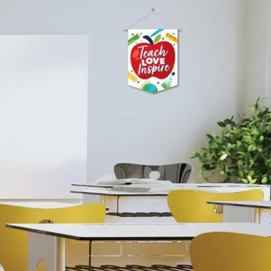 Big Dot of Happiness Teach Love Inspire - Outdoor Home Decorations - Double-Sided Teacher Appreciation Garden Flag - 12 x 15.25 inches image {6}