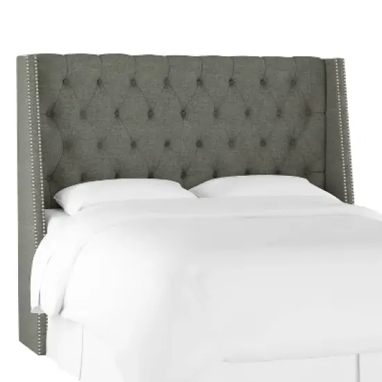 Diamond Tufted Nail Button Wingback Headboard - Skyline Furniture image {1}