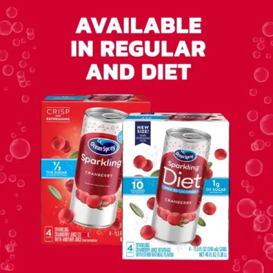 Ocean Spray Sparkling Diet Cranberry - 4pk/11.5 fl oz Cans image {7}