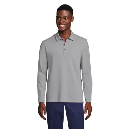 Lands' End Men's Long Sleeve Coolmax Mesh Polo image {7}