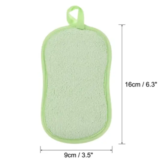 Unique Bargains Multipurpose Microfiber Kitchen Dish Sponge Pads 5 Pcs image {1}