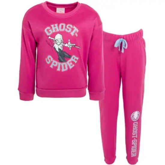 Marvel Spider-Gwen Girls Fleece Sweatshirt and Pants Set Little Kid to Big Kid image {2}