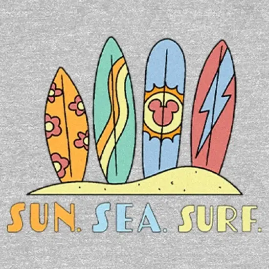 Infant's Mickey & Friends Sun Sea Surf Boards Onesie image {1}