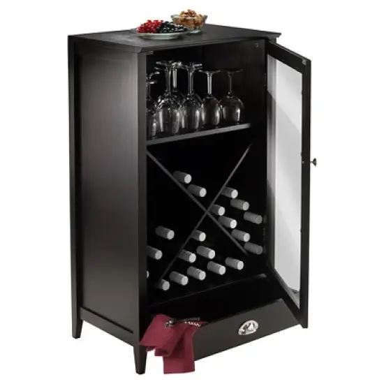 X-Panel Modular Bordeaux Wine Cabinet Wood/Black Espresso - Winsome image {3}