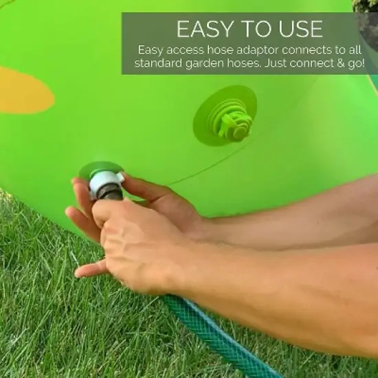 Swimline 85" Neon Green Humongous Inflatable Dinosaur Outdoor Water Sprinkler image {3}