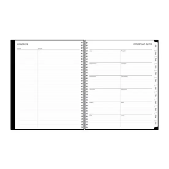 Blue Sky 8.5"x11" 2025-2026 Weekly/Monthly Wirebound Planner Solid Black image {7}
