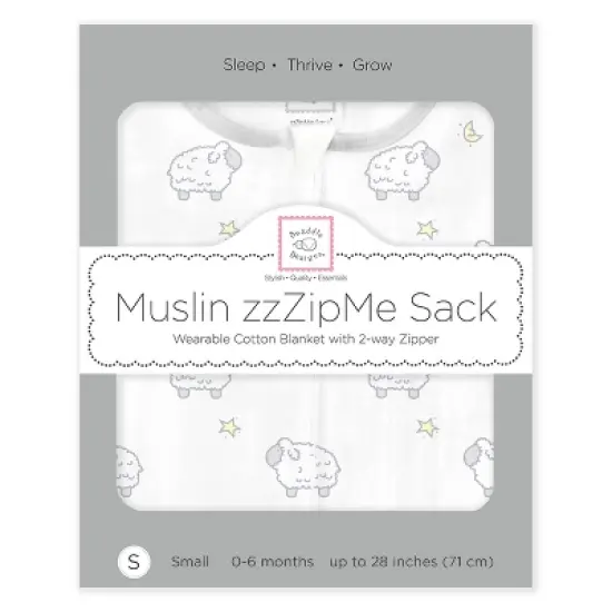 SwaddleDesigns Muslin Sleeping Sack Wearable Blanket - Sterling Lambs image {2}