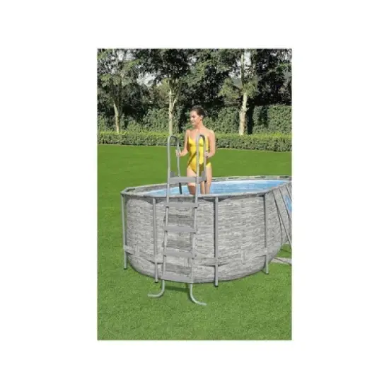 Bestway: 52" Steel Above Ground Swimming Pool Ladder No-Slip Steps image {3}