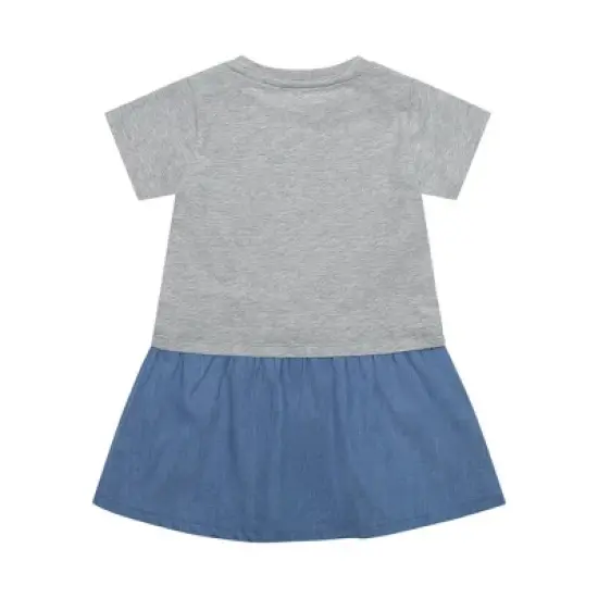 Andy & Evan Toddler Two-Fer Tie Front Star Dress Grey, Size 2T image {2}