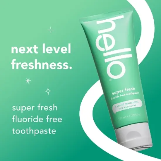hello Super Fresh Fluoride Free Toothpaste - Natural Spearmint - 4.7oz image {2}