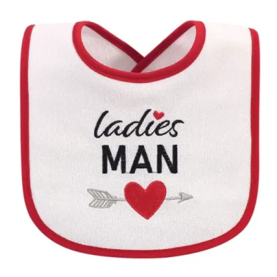 Hudson Baby Infant Boy Cotton Terry Drooler Bibs with Fiber Filling 10pk, Holiday Boy Onederful, One Size image {8}