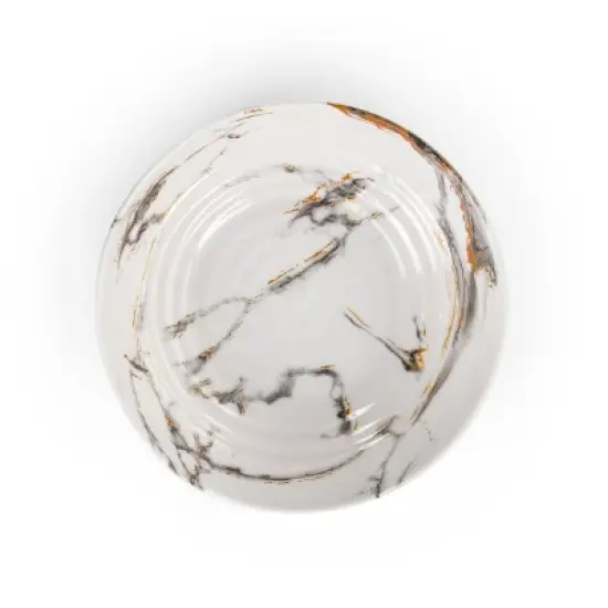 Elama Fine Sculpture 12 Piece Lightweight Melamine Dinnerware Set in White image {5}