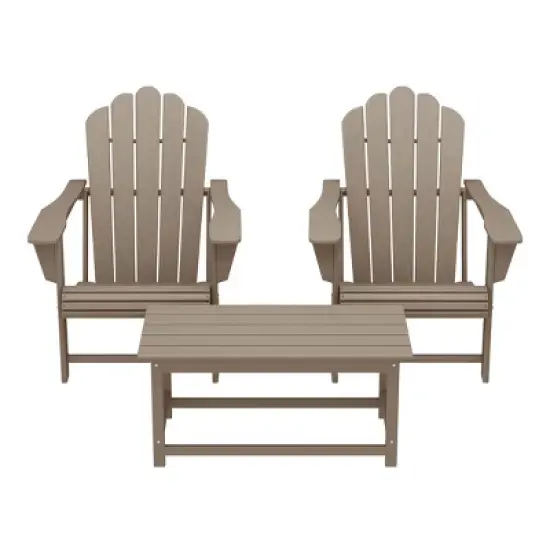 WestinTrends Highland 3-Piece Adirondack Chairs with Cup Holders and Coffee Table Set image {20}