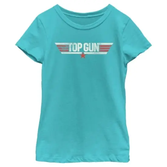 Girl's Top Gun Logo Distressed T-Shirt image {3}