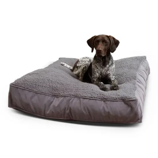 Kensington Garden Buster Deluxe Sherpa Rectangle Pillow Dog Bed - Gray image {7}