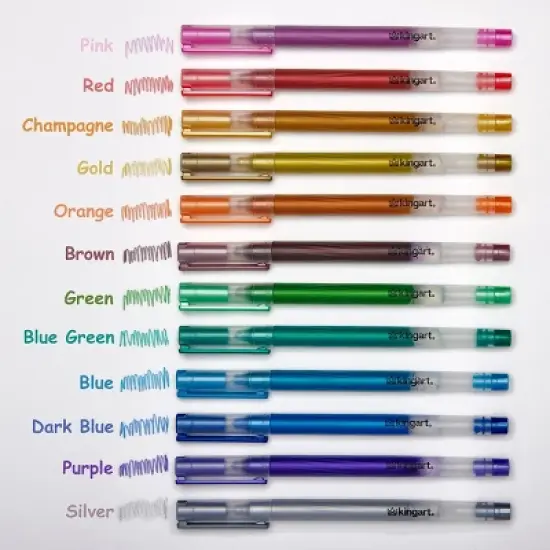 KINGART Gel Pens 12 Metallic Colors image {5}