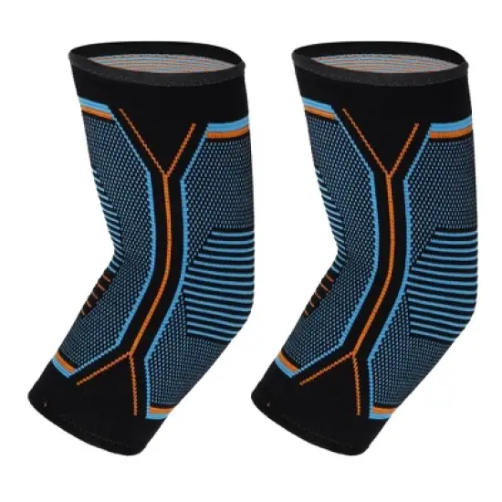 Unique Bargains Nylon Elbow Protection Elbow Pads Tightening Breathable Elbow Pads Black for Sports image {7}