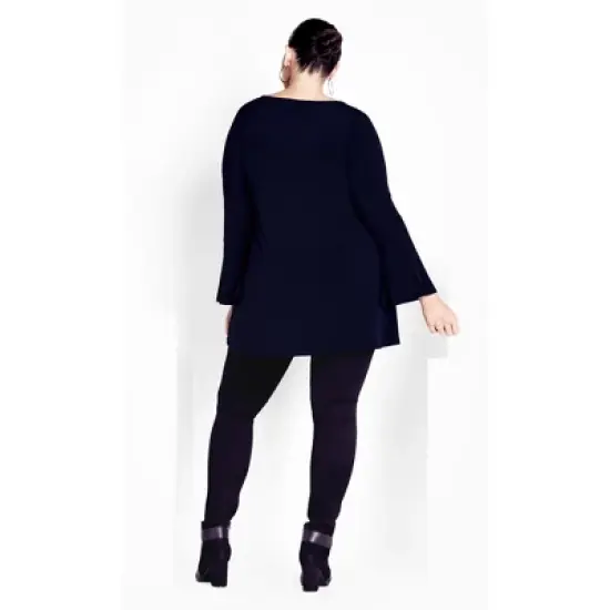 Women's Plus Size Brenda Placement Tunic - navy | EVANS image {3}