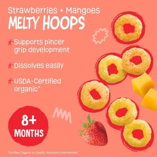Earth's Best Melty Hoops Baby Food - Strawberry & Mango - 0.7oz image {2}