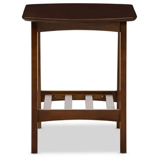 Sacramento Mid-century Modern Scandinavian Style End Table - Dark Walnut - Baxton Studio image {2}