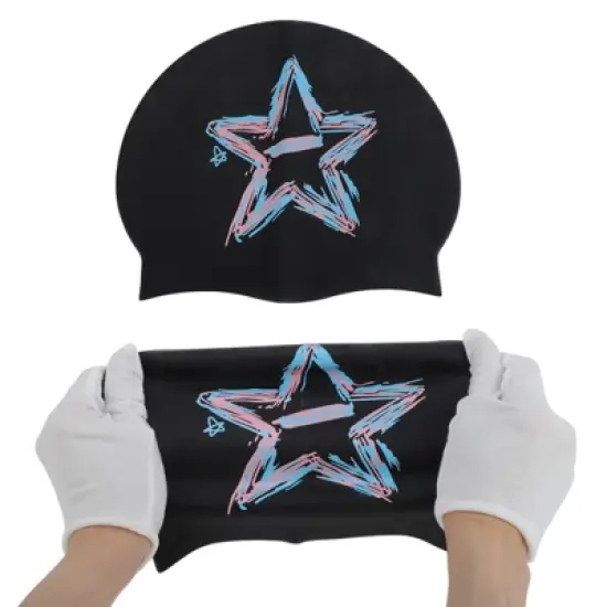 Unique Bargains Silicone Star Pattern Swim Cap 1 Pc image {4}