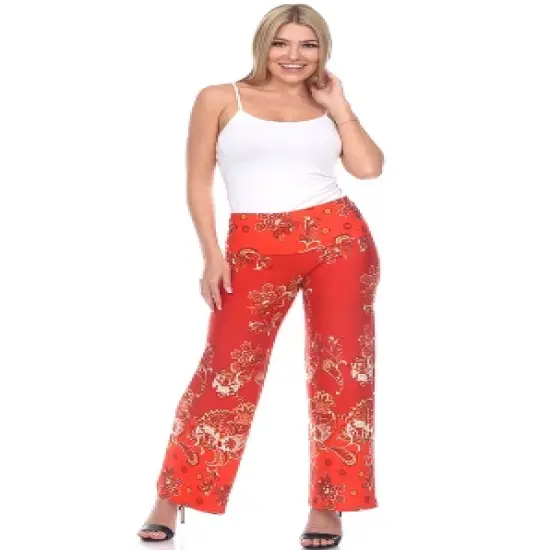 Women's Floral Paisley Printed Palazzo Pants - White Mark image {5}