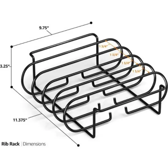 Sorbus Non-Stick Rib Rack - Porcelain Coated Steel Roasting Stand image {4}
