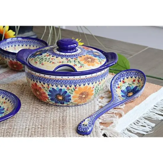 Blue Rose Polish Pottery 261 Vena Soup Tureen image {1}