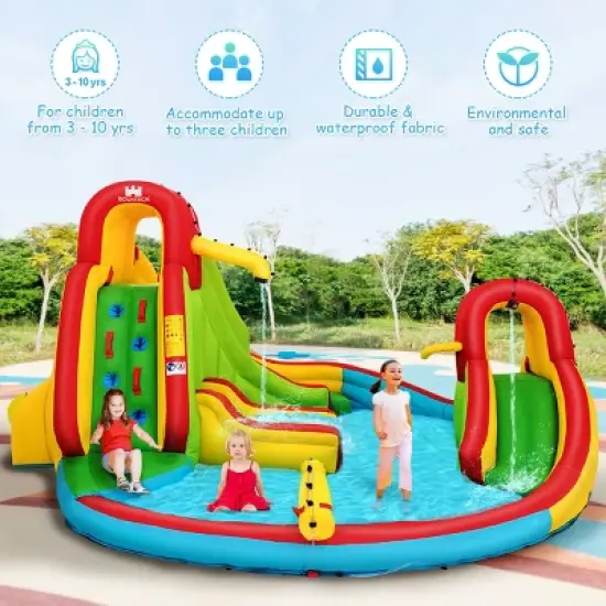 Costway Kids Inflatable Water Slide Bounce Park Splash Pool w/Water Cannon & 480W Blower image {5}