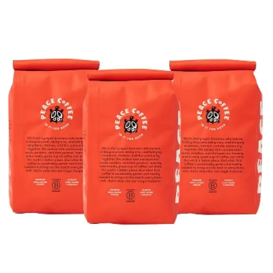 Peace Coffee Morning Glory Light Roast Whole Bean Coffee - 36oz/3ct image {2}