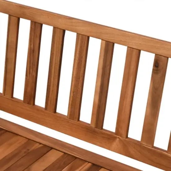 Outsunny 41 Gallon Outdoor Storage Bench, Wooden Deck Box with Inner Waterproof PE Lining, 2-Seat Container for Patio Garden Balcony Yard image {4}