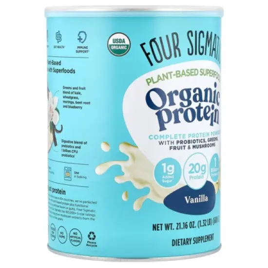 Four Sigmatic Plant-Based Organic Protein , Sweet Vanilla, 1.32 lb (600 g) image {3}