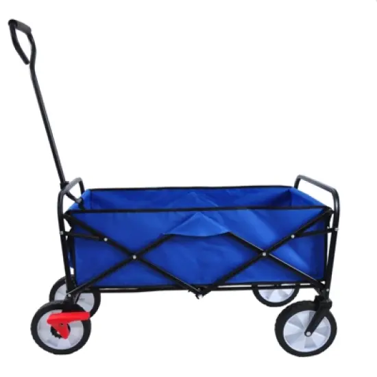 DSVIMOY Portable Folding Beach Wagons with Wheels, Portable Carts with Handle, Blue, 40.55"*21.26"*46.46" image {1}