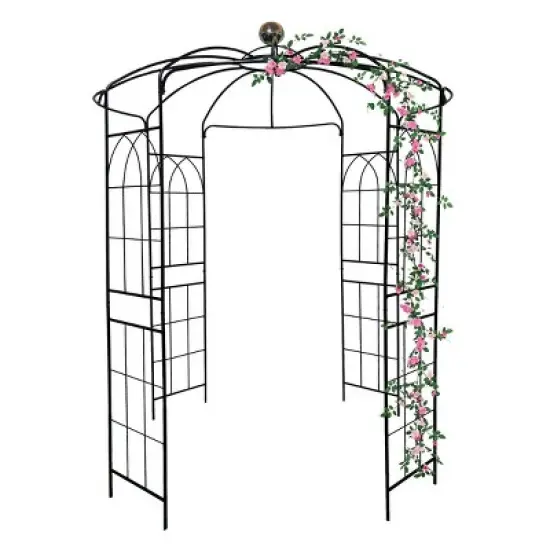 Metal Garden Arch Trellis, Birdcage-Shaped Pergola Arbour for Climbing Plants Like Roses, Vines, Clematis, Outdoor Climbers for Shade &ndash; Cuddlewood image {4}