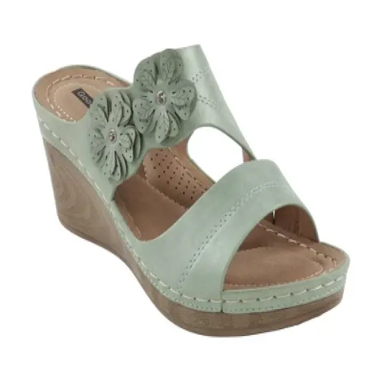 GC Shoes Rita Flower Comfort Slide Wedge Sandals image {8}