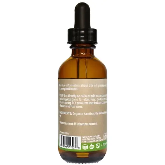 Plantlife Neem Carrier Oil - Cold Pressed, Non-GMO, and Gluten Free Carrier Oils - for Skin, Hair, and Personal Care image {2}