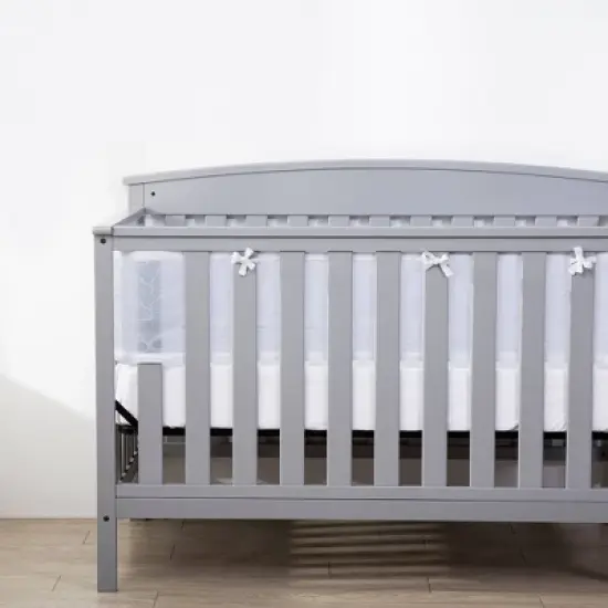 BreathableBaby Breathable Mesh Crib Liner - Deluxe Sheer Quilted Collection - Clouds image {4}