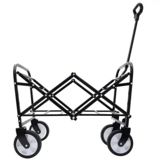 Gulches Dual-Purpose Heavy-Duty Beach Wagon & Compact Utility Cart - All-Terrain, Black & Orange, 500lb & 225lb Capacity image {5}