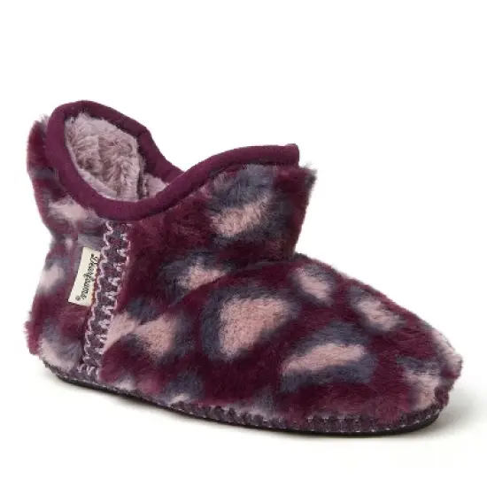 Dearfoams Kid's Girls Charlotte Pile Bootie Slippers image {6}